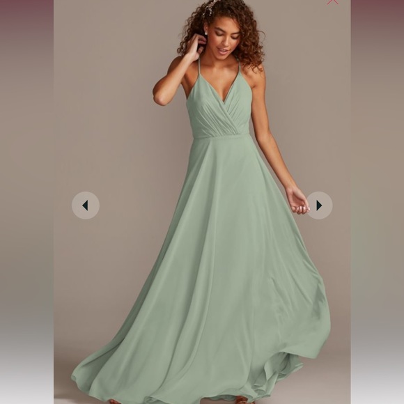 David’s Bridal Bridesmaid Dress size 10 Dusty Sage - Picture 1 of 4